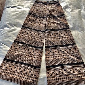 Palazzo Aztec print satin pants